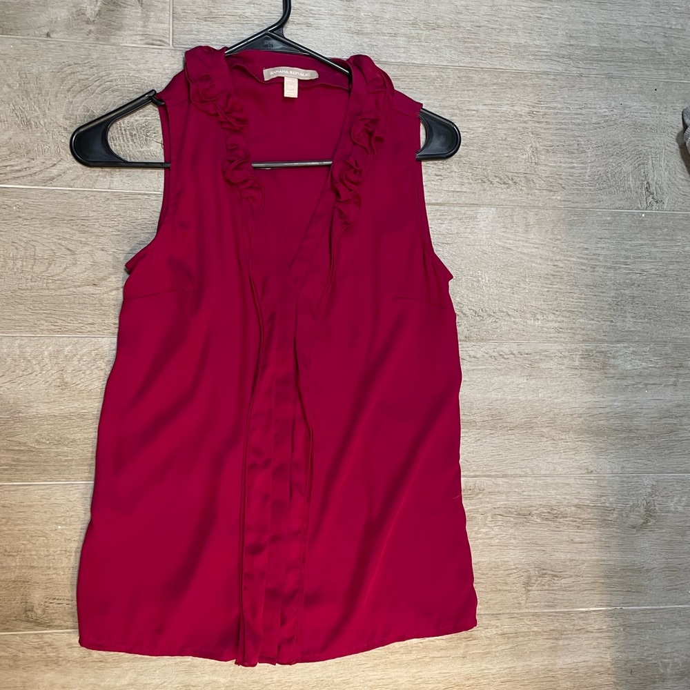 Banana Republic Pink Ruffle Blouse size OP